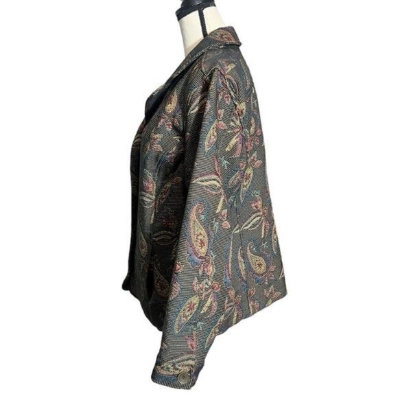 Christopher & Banks Multicolor Paisley Pattern Woven Jacket Womens Size Large - Picture 2 of 10